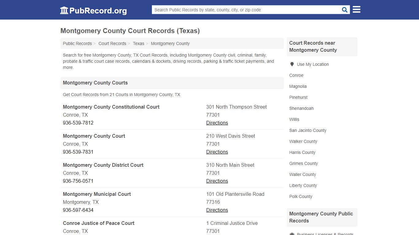 Free Montgomery County Court Records (Texas Court Records) - PubRecord.org